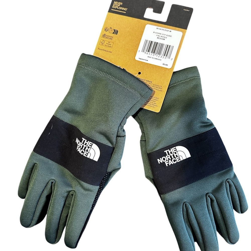 The North Face Men's Sierra Etip Gloves - Green and Black